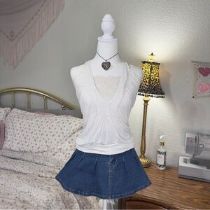 Y2K White Lacey Halter Top